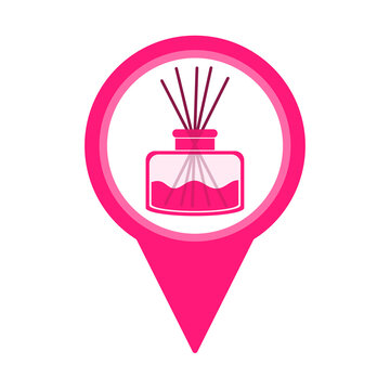 pink cute reed diffuser location pin icon