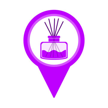 purple cute reed diffuser location pin icon