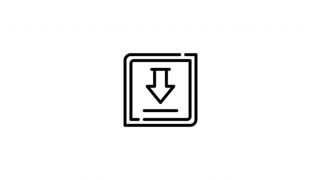 Download icon with a double border symbol, perfect for web design projects, apps, presentations, and digital products needing a sleek icon.
