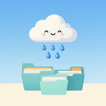 Rain Cloud Protecting File Folders
