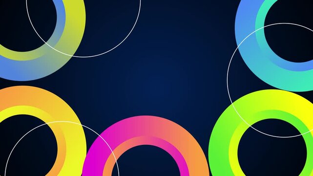 Abstract rings circles modern geometric design for wallpaper banner or poster background animation