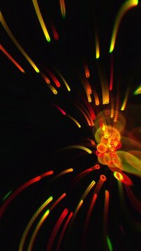 Neon speed lines radiate from glowing center in a vertical 3D animation motion background designed for mobile gaming UI and app splash screens