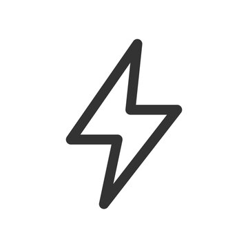 Lightning bolt line icon, energy and power symbol. Outline vector illustration.