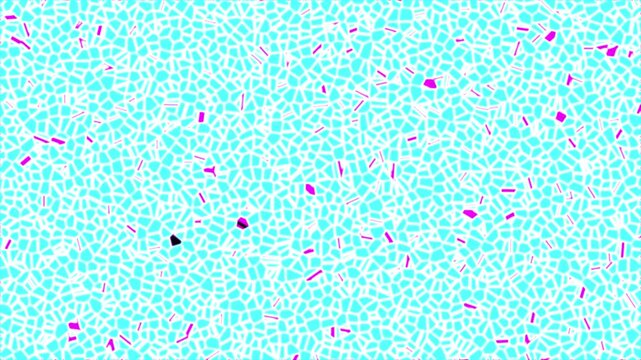 Abstract terrazzo pattern with turquoise and pink fragments