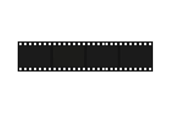 35mm Film Strip Curved Cinema Film Reel Vector Illustration