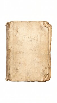 A weathered vintage journal cover with frayed edges and stains. It evokes a sense of history and deep personal reflection. Perfect for depicting memories or a letter to a future self.