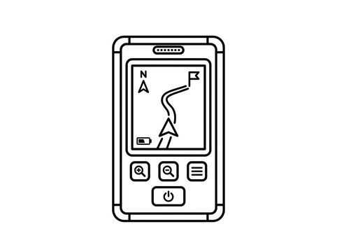 Old style gps navigation map on smartphone screen