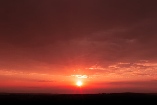 Miami sunset or sunrise, beautiful colourful natural landscape.