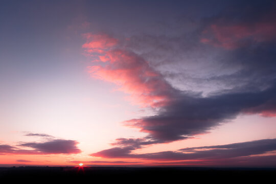 Miami sunset or sunrise, beautiful colourful natural landscape.