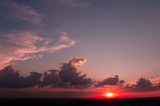 Miami sunset or sunrise, beautiful colourful natural landscape.