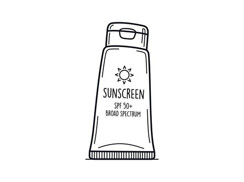 Minimalist sunscreen tube with spf 50 broad spectrum label