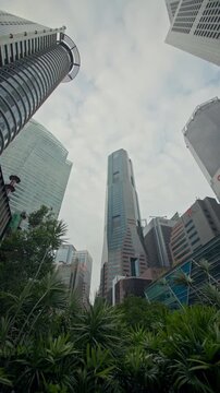 Urban landscape of Singapore City showcasing modern glass skyscrapers financial office buildings vibrant business streets and metropolitan tourism in Asia