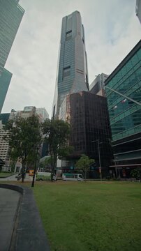 Singapore financial district with striking glass high rise buildings modern business architecture office towers and dynamic metropolitan skyline for travel in Asia