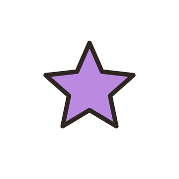 Star shape in purple color with a dark outline designed as a rating symbol for digital applications.