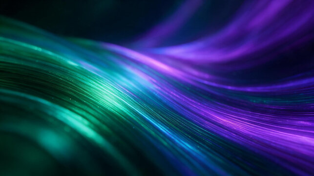 Abstract Glowing Fiber Optic Light Waves Background