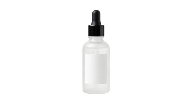 Frosted glass cosmetic dropper bottle mockup