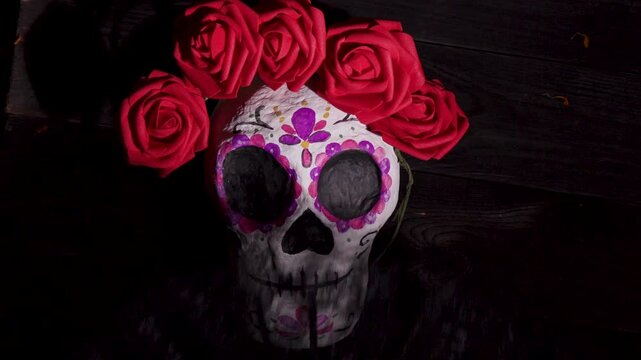 Loopable Sugar Skull Calavera Decor for Day of the Dead Celebration