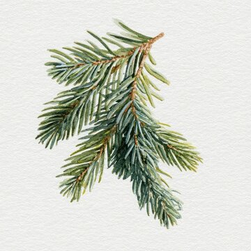 Realistic evergreen branch illustration.