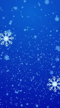 Animation of snowflakes and snow on blue background