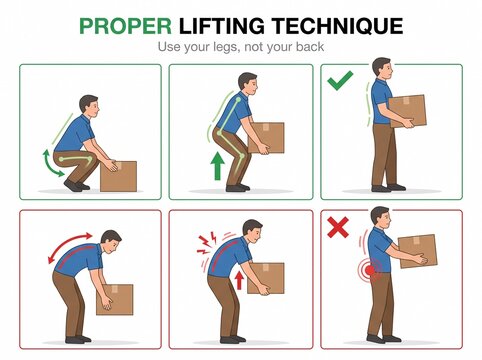 Proper lifting techniques and ergonomic posture for workplace safety