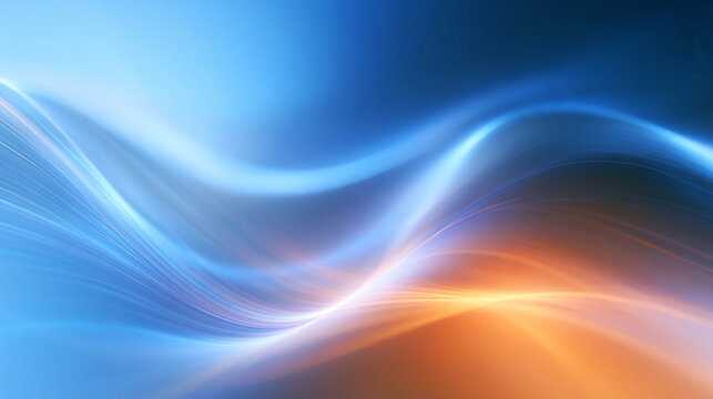 Abstract Glowing Energy Wave Background in Blue and Orange
