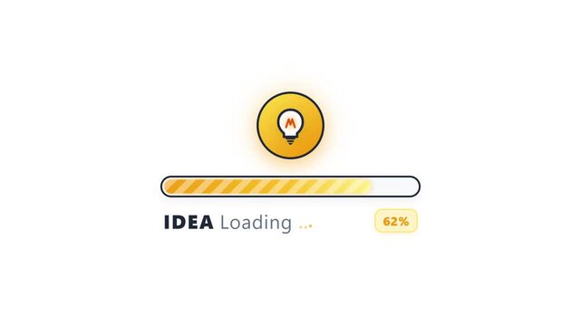 Creative concept of an idea loading with lightbulb
