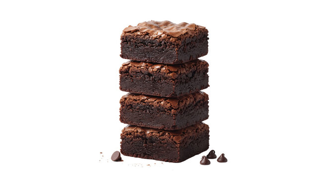 Stack of rich chocolate fudge brownies