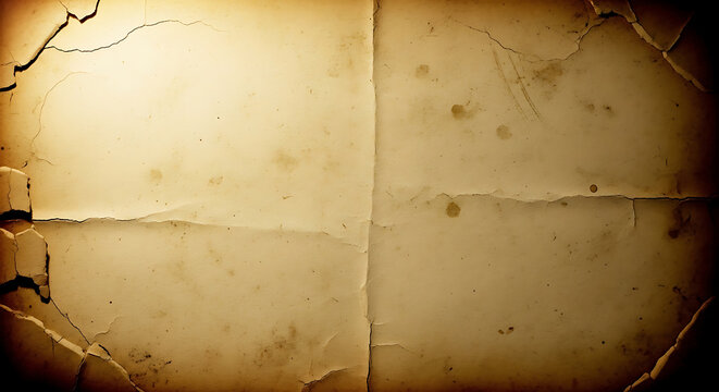 Old vintage paper texture with fold lines