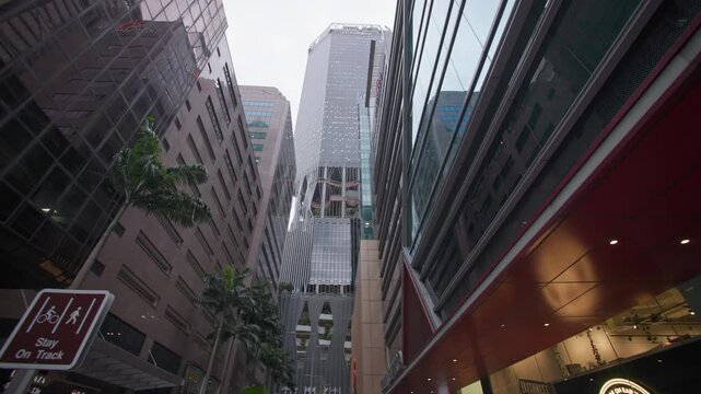 Modern architecture and the urban landscape of the business district in Singapore. High-rise glass buildings of financial centers. Travel and tourism in Asia.