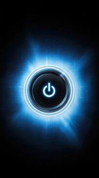 digital glowing button switch off switch on vertical video