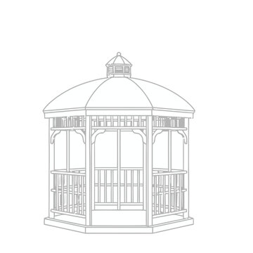 Outline of a hexagonal gazebo