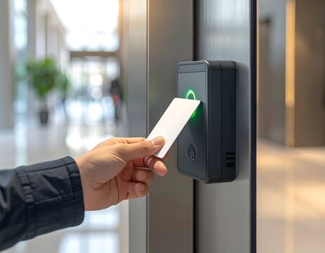 Contactless Office Access at Secure Entry Reader