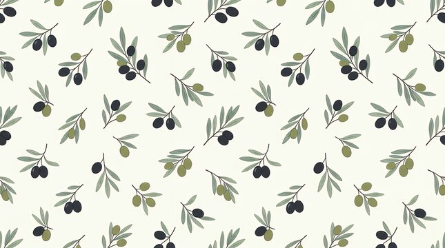 Minimalist Mediterranean Black Olive Pattern Seamless BotanicalSurface Design Suitable For Textiles Wrapping Paper Packaging olive olives pattern seamless mediterranean black olives botanical