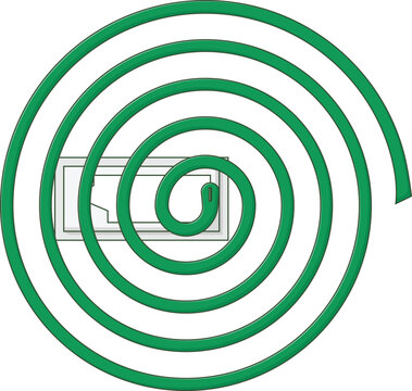 Mosquito Coil Vector Illustration. Mosquito Repellent Design Element Isolated on White Background
