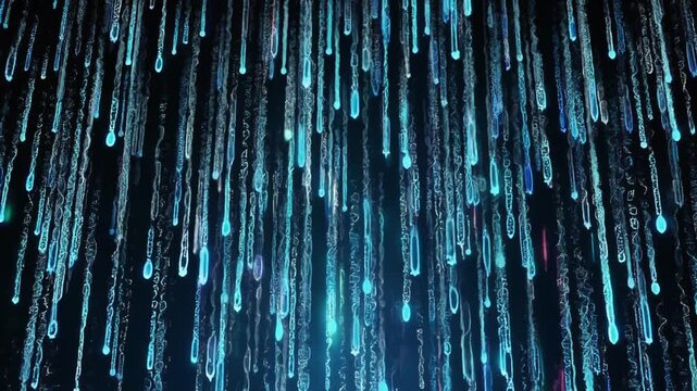 Abstract digital light lines in blue tones creating a futuristic pattern on dark background