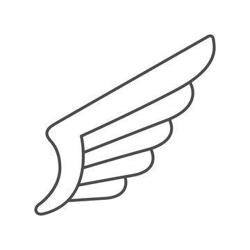 Style vintage wing line icon