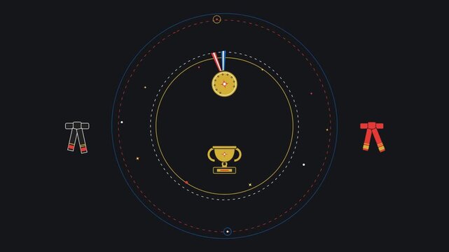 Minimalist Animated Graphic Depicting Competitive Sports Achievement