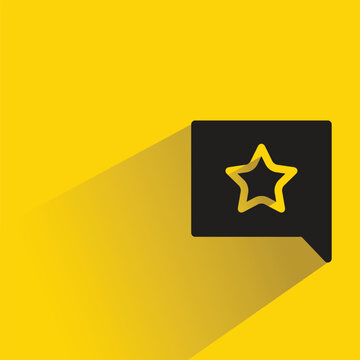 star message icon with shadow on yellow background