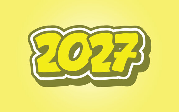 "2027", elegant 3D text effect design