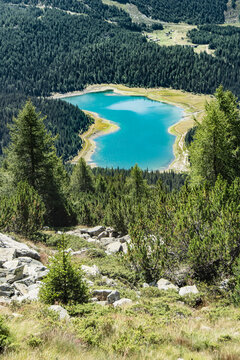 Pal&ugrave; lake in the Alps mountains, Valmalenco, Lombardy landscape
