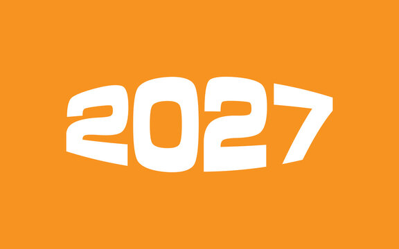 "2027", elegant 3D text effect design