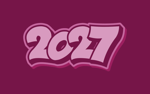 "2027", elegant vector design with 3D text effect