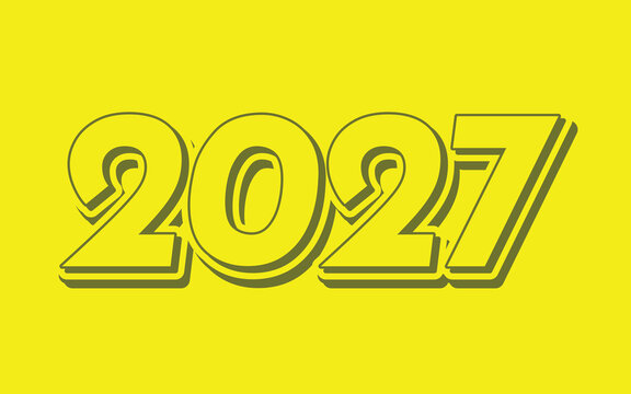 "2027", elegant vector design with 3D text effect