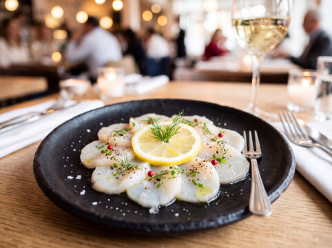 noix de coquilles saint Jacques en carpaccio
