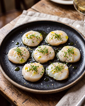 noix de coquilles saint Jacques en carpaccio