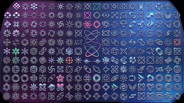 Massive Collection of Retro Futuristic Y2K Abstract Symbols Graphic s Visual Shapes and Design Elementsy2k abstract symbols retro design elements icons shapes signs collectionfuturistic