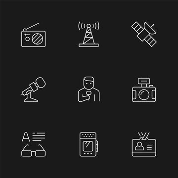 Set line icons of journalism