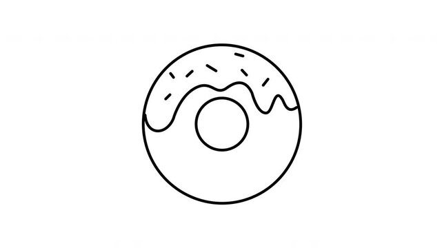 sweet donut pastry outline icon