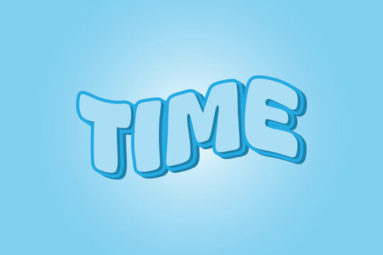"TIME", elegant 3D text effect design