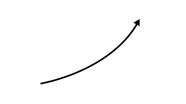 Abstract UP arrow business graph icon arrow rising Abstract arrow growth chart animated down to up arrow animation icon on white background.